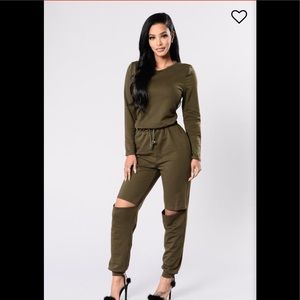 Fashion Nova Olive Jumpsuit